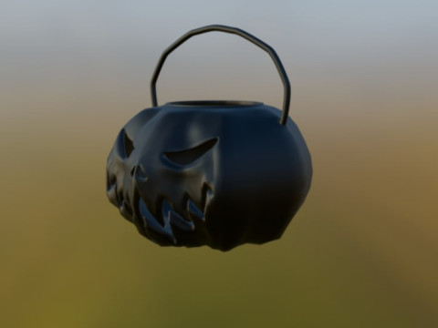 Jack-o-lantern pumpkin basket stl file 3D Baskı Modeli