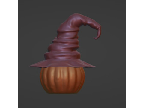Pumpkin in a witchs hat stl feli Modelo de impresión 3D
