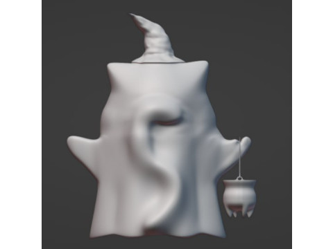 Ghost cat in hat stl file 3Dプリントモデル