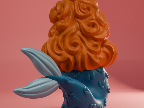 Busty Mermaid 3D print model Modello di stampa 3D