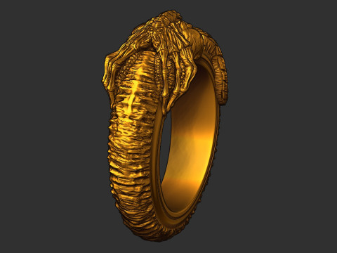 Facehugger ring 3D print model 3D Baskı Modeli
