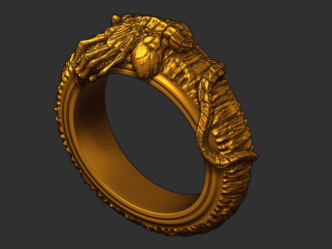 Facehugger ring 3D print model 3D Print Model