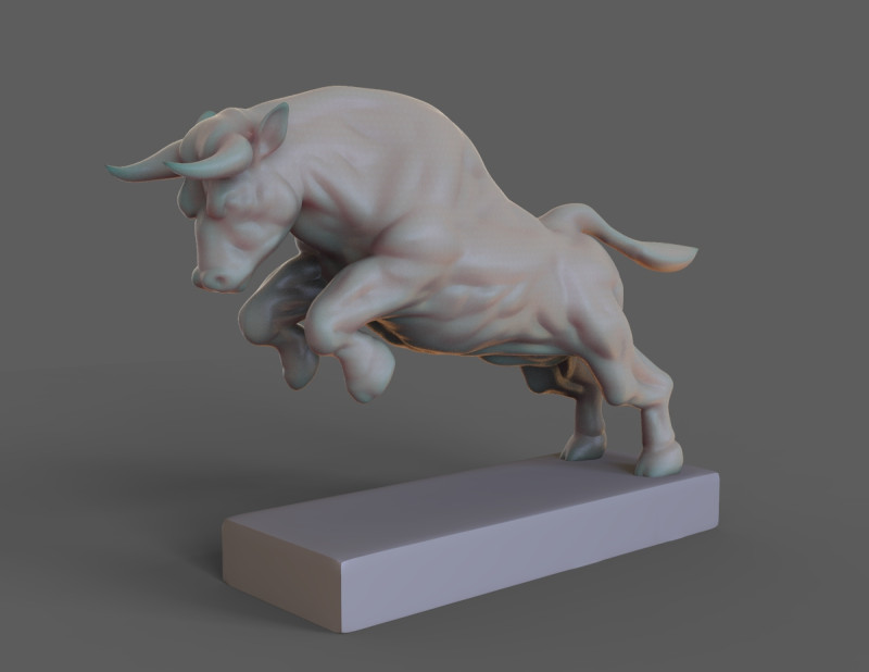 Angry bull 3D print model 3D-Druckmodell .c4d .max .obj .3ds .fbx .stl .blend 