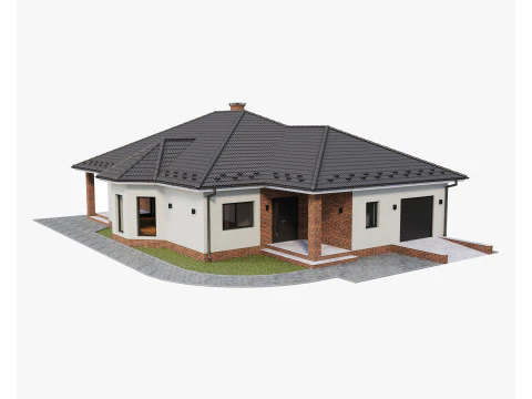 Rumah pedesaan satu lantai Model 3D