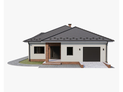 Country one-story house 3D Model