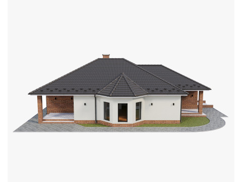 Country one-story house 3D Model