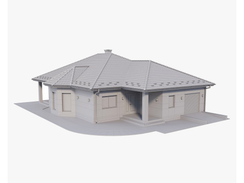 Country one-story house 3D Model