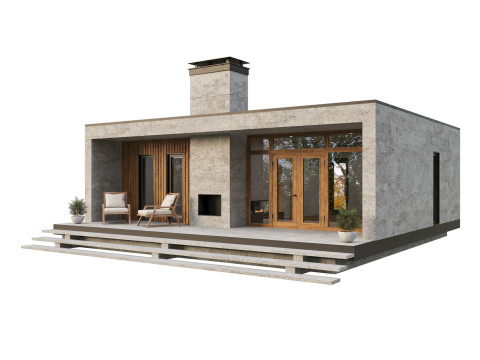 Modern single-story house 4 3D Model