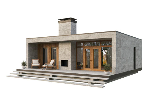 Casa moderna a un piano 4 Modello 3D