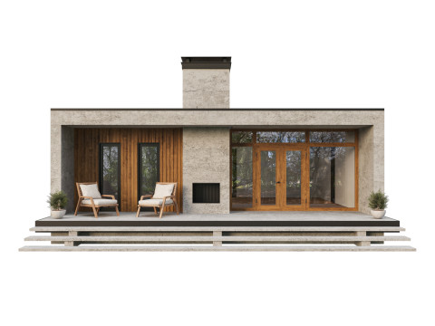 Modern single-story house 4 3D Model