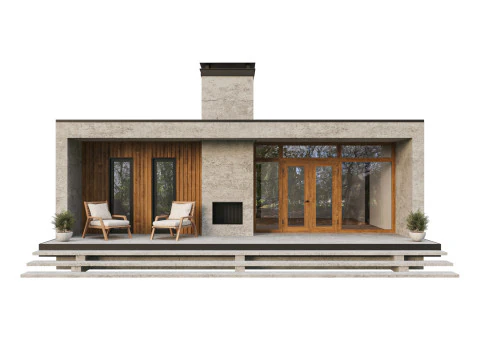 Modern single-story house 4 3D Model
