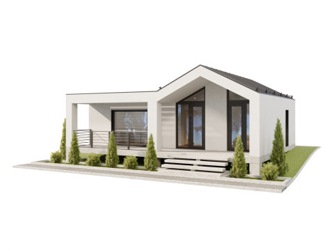 Modern single-story house 5 3D Model