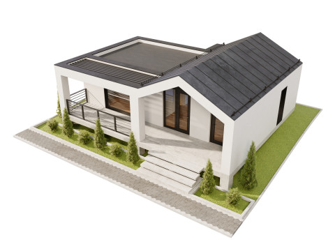 Modern single-story house 5 3D 모델