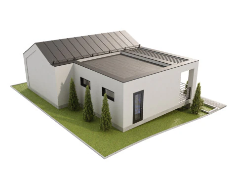 Modern single-story house 5 3D Model