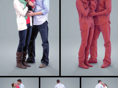 人々の家族モデル 3Dモデル