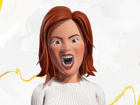 Cartoon Rigged lovely Girl semi-realism 3D Low-poly 3Dモデル