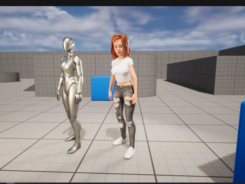 Cartoon Rigged adorabile ragazza semi-realismo 3D Low-poly Modello 3D
