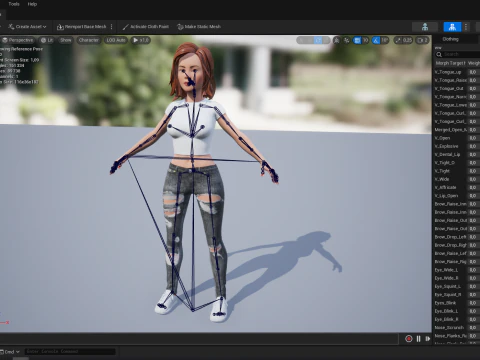 Cartoon Rigged adorabile ragazza semi-realismo 3D Low-poly Modello 3D