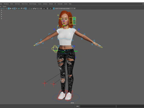 Cartoon Rigged adorabile ragazza semi-realismo 3D Low-poly Modello 3D