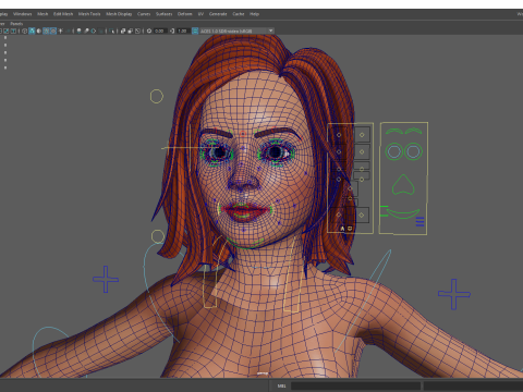 Cartoon Rigged lovely Girl semi-realism 3D Low-poly 3Dモデル