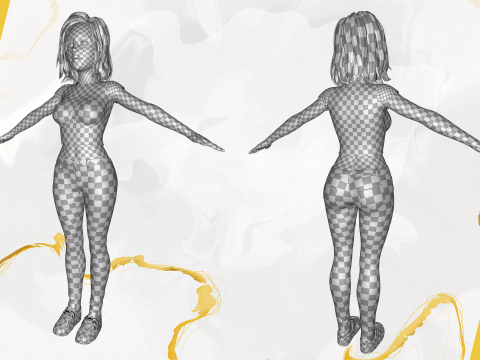 Cartoon Rigged lovely Girl semi-realism 3D Low-poly 3Dモデル