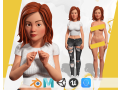 Cartoon Rigged lovely Girl semi-realism 3D Low-poly 3D Modell