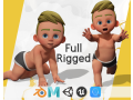 Rigged Boy Little Kid Stylized Anatomy 3D Modell