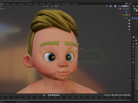 Rigged Boy Little Kid Stylized Anatomy 3Dモデル
