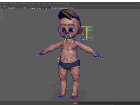 Rigged Boy Little Kid Stylized Anatomy 3Dモデル