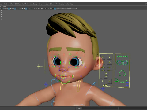 Rigged Boy Little Kid Stylized Anatomy 3D Model