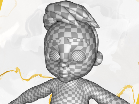 Rigged Boy Little Kid Stylized Anatomy 3Dモデル