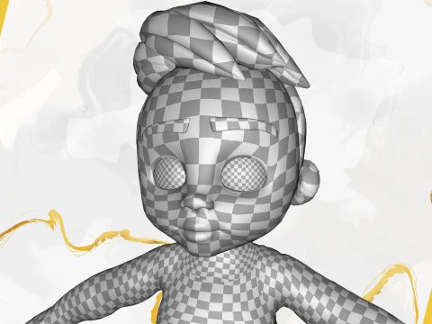 Rigged Boy Little Kid Stylized Anatomy 3D Model