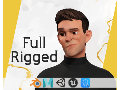 Stylized Young Male 3D Character for Animation 3D Model