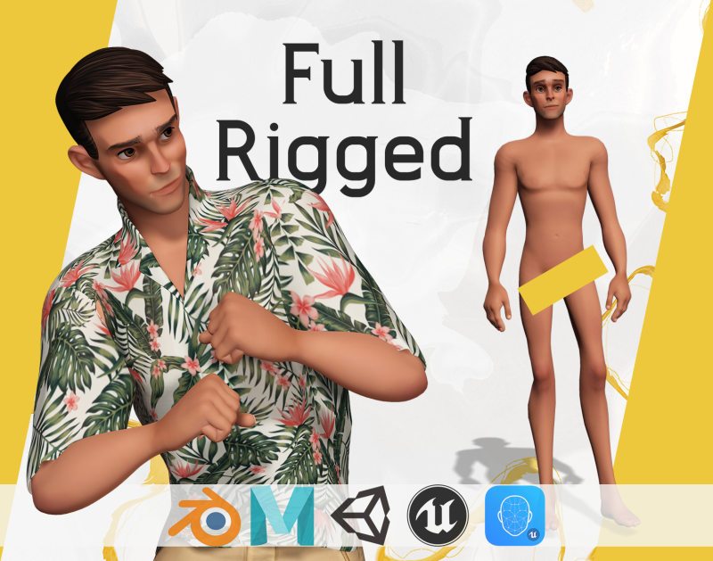 Cartoon Man Dancing stylized human 3D Модель .c4d .max .obj .3ds .fbx .stl .blend