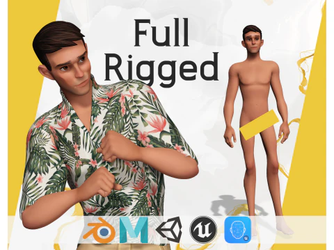 Cartoon Man Dancing gestileerde mens 3D Model