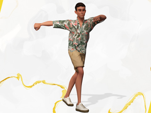 Cartoon Man Dancing stylized human 3D Модель