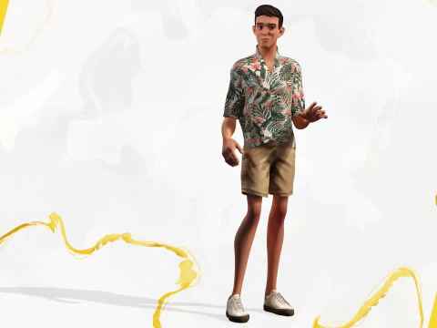 Cartoon Man Dancing stylized human 3D Model