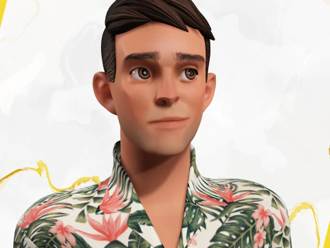 Cartoon Man Dancing stylized human 3D Model
