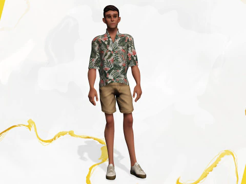 Cartoon Man Dancing stylized human 3D Model