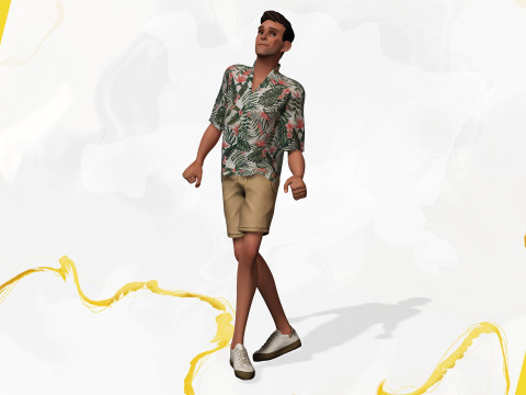 Cartoon Man Dancing stylized human 3D Модель