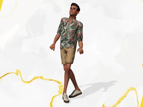 Cartoon Man Dancing stylized human 3D Model