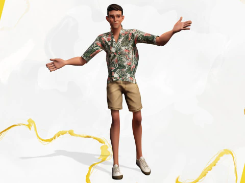 Cartoon Man Dancing stylized human 3D Model