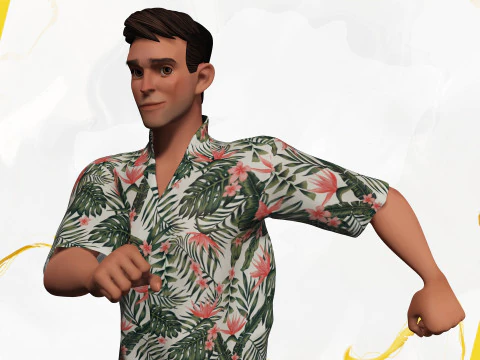 Cartoon Man Dancing stylized human 3D Model