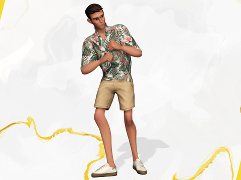 Cartoon Man Dancing stylized human 3D Модель