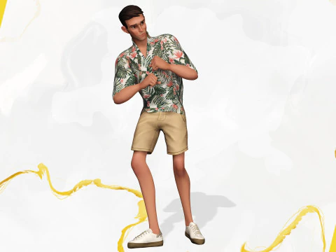 Cartoon Man Dancing stylized human 3D Model