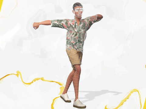 Cartoon Man Dancing stylized human 3D Модель