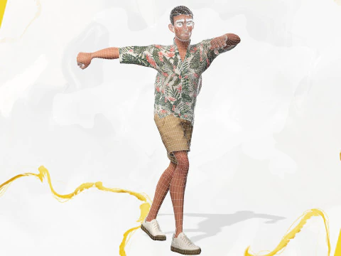 Cartoon Man Dancing stylized human 3D Model