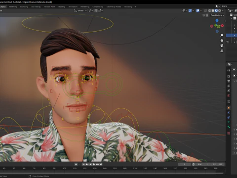 Cartoon Man Dancing stylized human 3D Model