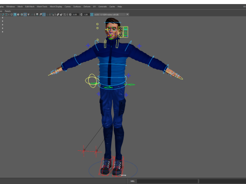 Cartoon in winter clothes gesturing stylized character Modèle 3D