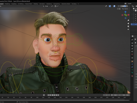 Character in military uniform artistic realism 3D Model
